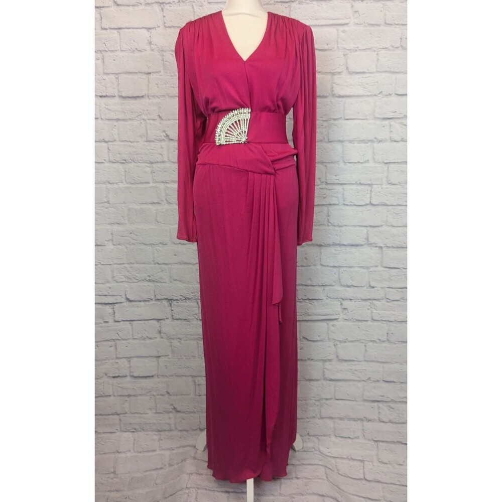 Vtg‎ 80s Hot Pink belted wrap dress Size xs/s READ Criscione
